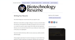 Desktop Screenshot of biotechnologyresume.com